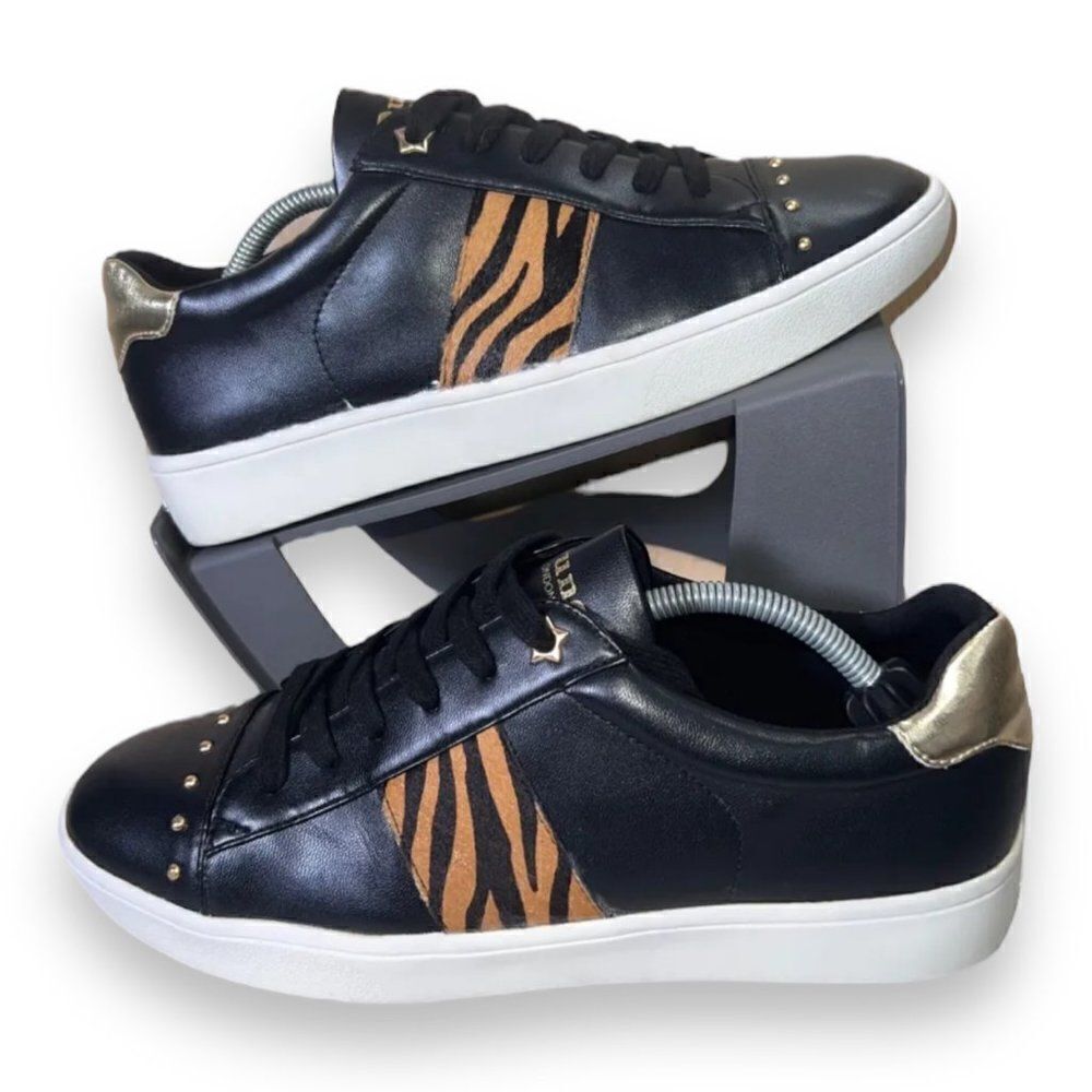 Dune London Ediee Tiger‎ Panel Black Fashion Sneakers Women's 8